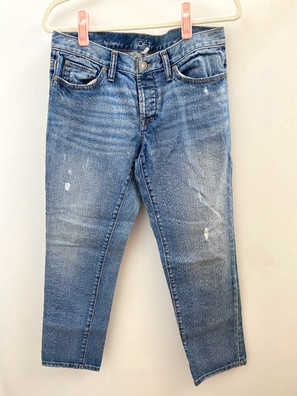 Loft Medium Wash Boyfriend Fit Button Fly Jeans Size 2